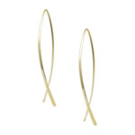 Σκουλαρίκια minimal σκέτο παραμάνα σε κίτρινο χρυσό Κ14