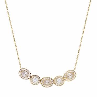 Κολιέ μπάρα με ζιργκόν σε κίτρινο χρυσό Κ14