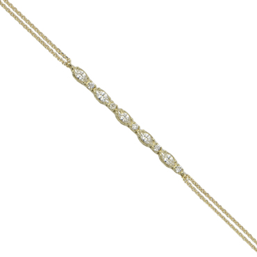 Βραχιόλι με σειρά ζιργκόν σε κίτρινο χρυσό Κ14