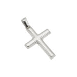 Σταυρός σε λευκό χρυσό Κ14 σκέτος λουστρέ με πίσω ματ επιφάνεια