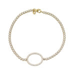 Βραχιόλι με κύκλο με ζιργκόν σε κίτρινο χρυσό Κ14