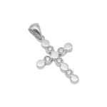 Σταυρός λουστρέ με ζιργκόν στοιχεία σε λευκό χρυσό Κ14