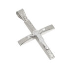 Σταυρός με τον εσταυρωμένο σε λευκό χρυσό Κ14