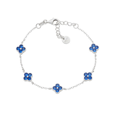 Βραχιόλι απο ασήμι με μοτιφ σταυρουδάκια με μπλε πέτρες