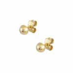 Σκουλαρίκια με μικρή μισή μπίλια σε κίτρινο χρυσό Κ14