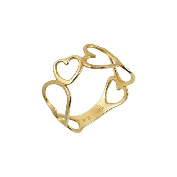 Δαχτυλίδι ολόβερο με καρδιές