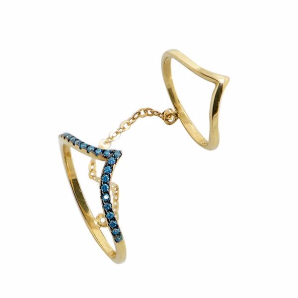 Δαχτυλίδι διπλό με αλυσίδα