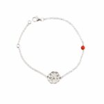 Βραχιόλι ρόδακαε σε ασήμι 925 με κόκκινη πέτρα