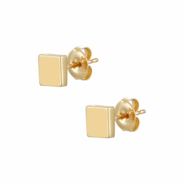 Σκουλαρίκια τετράγωνα σε κίτρινο χρυσό Κ14