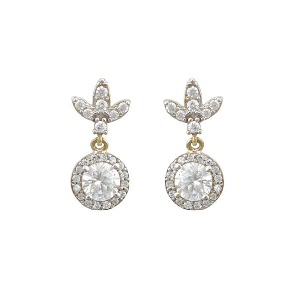 Σκουλαρίκια με ζιργκόν κρεμαστά σε κίτρινο χρυσό Κ14