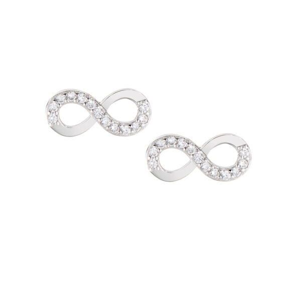 Σκουλαρίκια ασημένια άπειρο με ζιργκόν