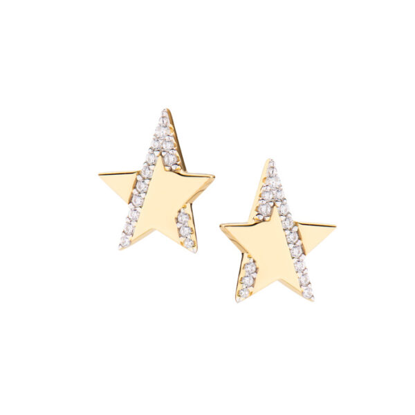 Σκουλαρίκια ασημένια επιχρυσωμένα με ζιργκόν