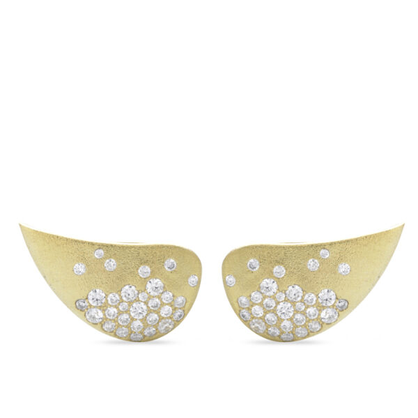 Σκουλαρίκια ασημένια επιχρυσωμένα σε σχήμα φτερού