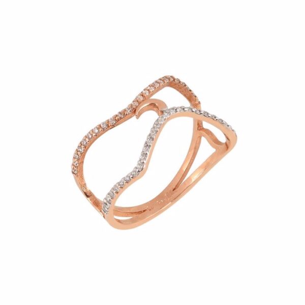 Δαχτυλίδι ροζ χρυσό με ζιργκόν