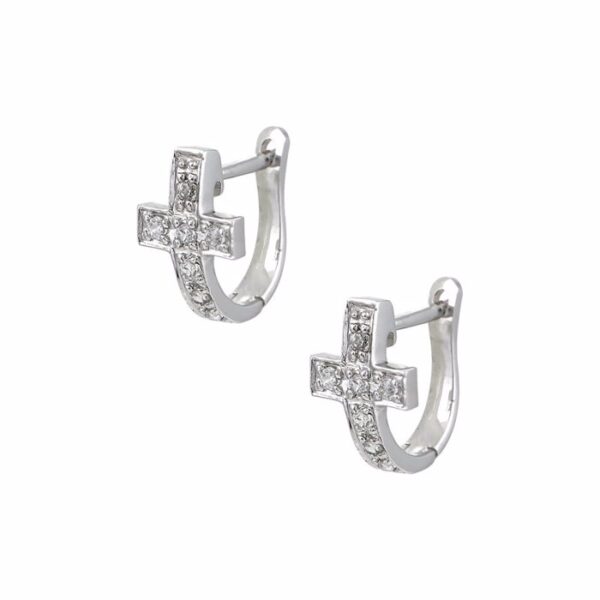 Σκουλαρίκια κρίκοι σε σχήμα σταυρό