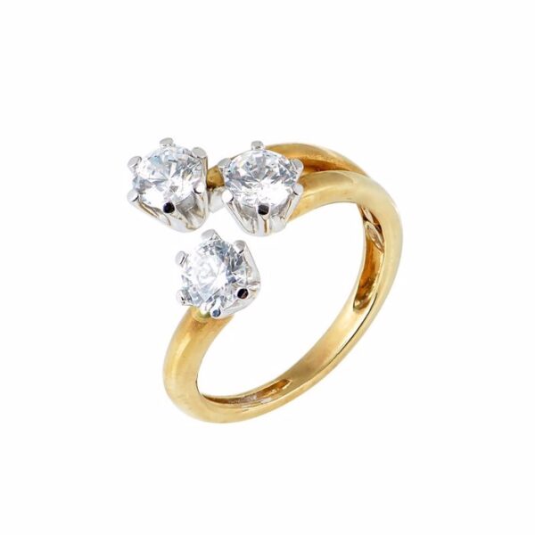 Δαχτυλίδι με τρεις πέτρες ζιργκόν