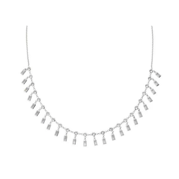 Κολιέ από ασήμι με κρεμαστά ζιργκόν