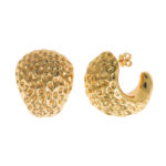 Σκουλαρίκια ασημένια κρεμαστά επίχρυσα σφυρήλατα με σχέδιο