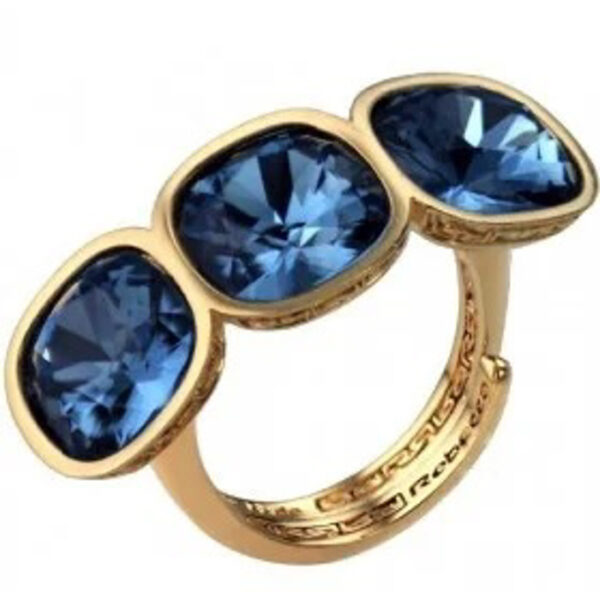 Δαχτυλίδι ρυθμιζόμενο με τετράγωνες london blue πέτρες ζιργκόν