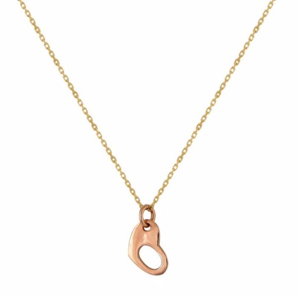 Κολιέ με κρεμαστή καρδιά σε ροζ χρυσό Κ14