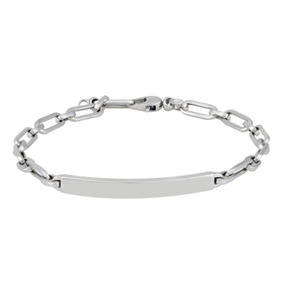 Ταυτότητα με μεγάλο κρίκο σε λευκό χρυσό Κ14