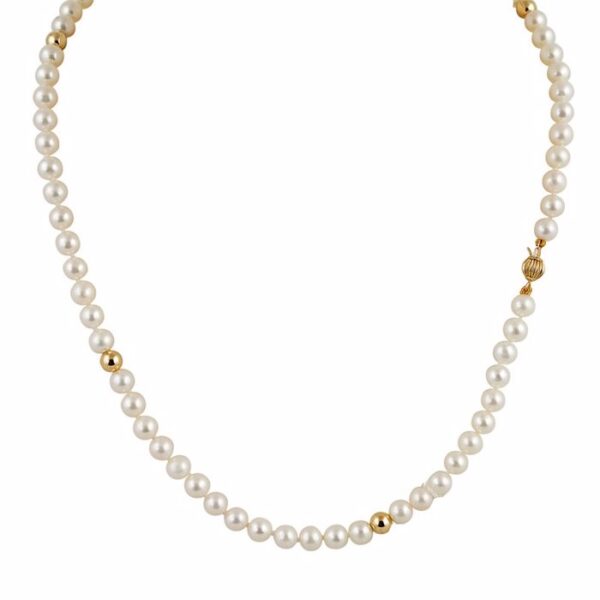 Κολιέ με μαργαριτάρια και χρυσές μπίλιες