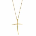 Κολιέ σταυρός σε κίτρινο χρυσό Κ14