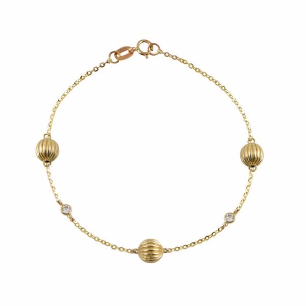 Βραχιόλι μπίλια σε κίτρινο χρυσό Κ14