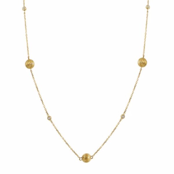 Κολιέ με μπίλιες σε κίτρινο χρυσό Κ14
