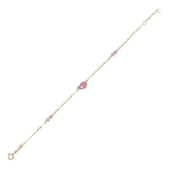 Βραχιόλια πουλάκια με ροζ σμάλτο κ14
