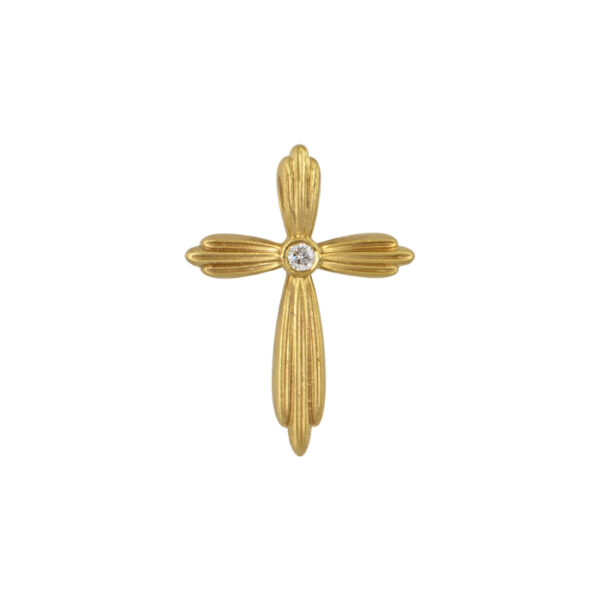 Σταυρός χειροποίητος σε κίτρινο χρυσό Κ18