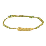 Βραχιόλι στάχυ από επιχρυσωμένο ασήμι 925 με ανοιχτό πράσινο