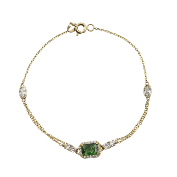 Βραχιόλι διπλής όψης με πράσινη πέτρα