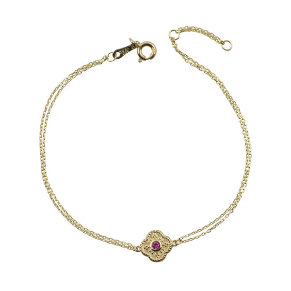 Βραχιόλι βυζαντινό με κόκκινη πέτρα