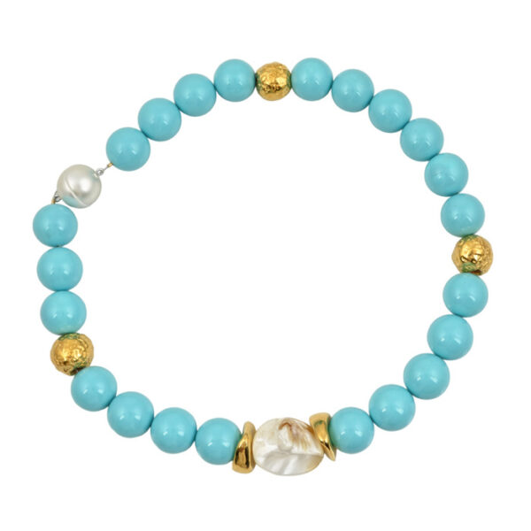 Κολιέ από τυρκουαζ και όστρακο