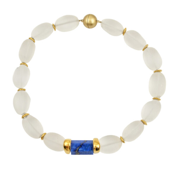 Κολιέ από λαπις λάζουλι και quartz