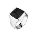 Δαχτυλίδι ατσάλινο Morellato με μάυρη πέτρα