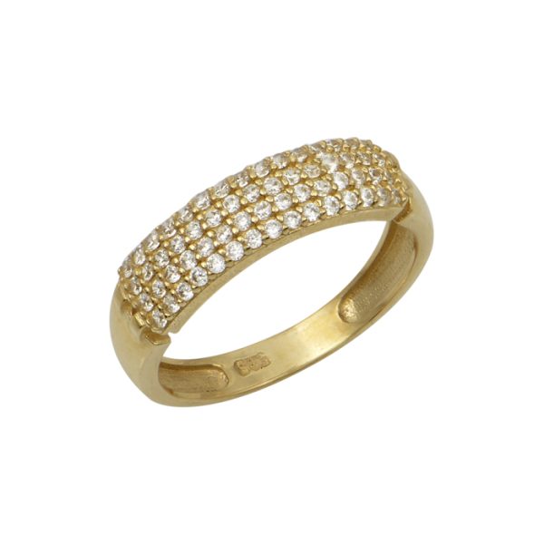 Δαχτυλίδι μισόβερο τετράσειρο με λευκά ζιργκόν