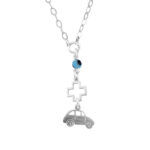 Μενταγιόν φυλαχτό με σταυρό,ματάκι και αυτοκίνητο