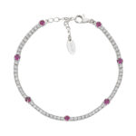 Βραχιόλι ασημένιο με κόκκινα ζιργκόν