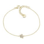 Βραχιόλι ασημένιο επίχρυσο με σχέδιο τριφύλλι