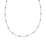 Κολιέ ασημένιο με μπλε ζιργκόν