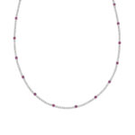 Κολιέ ασημένιο με κόκκινα ζιργκόν