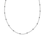 Κολιέ ασημένιο με μαύρα ζιργκόν