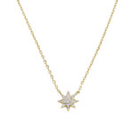 Κολίε ασημένιο επιχρυσομένο με σχέδιο αστερία