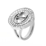 Δαχτυλίδι στρογγυλό με λευκές πέτρες ζιργκόν