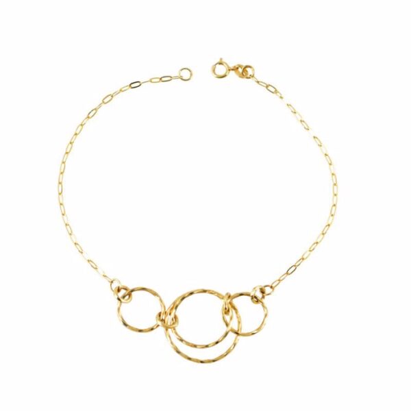 Βραχιόλι με κύκλους σε κίτρινο χρυσό Κ14