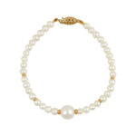 Βραχιόλι με μαργαριτάρια και χρυσά στοιχεία