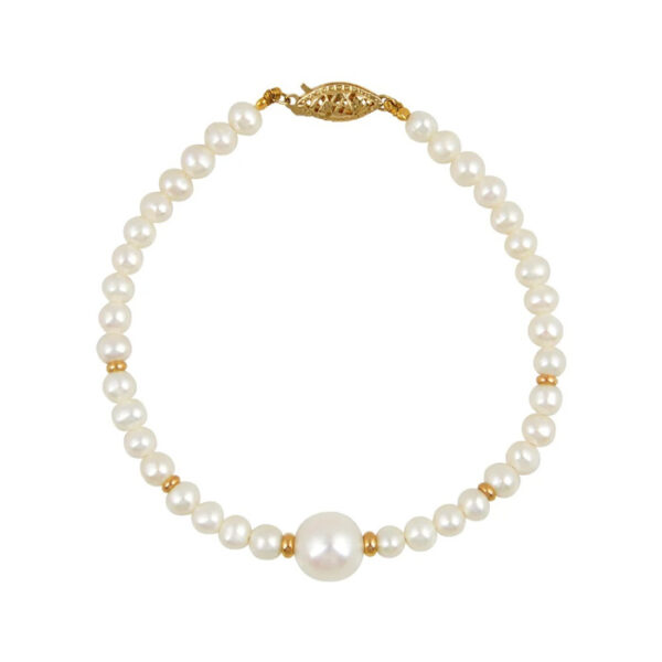 Βραχιόλι με μαργαριτάρια και χρυσά στοιχεία