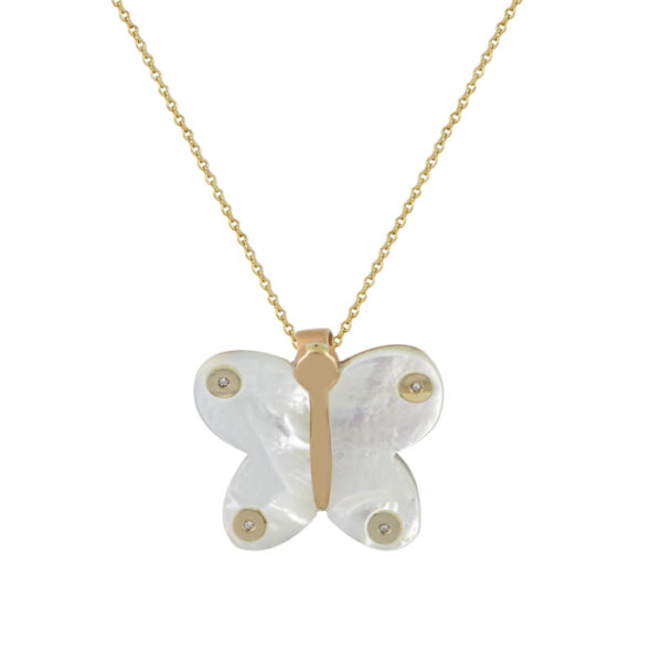 Μενταγιόν με καδένα σε κίτρινο χρυσό Κ18 με φίλντισι